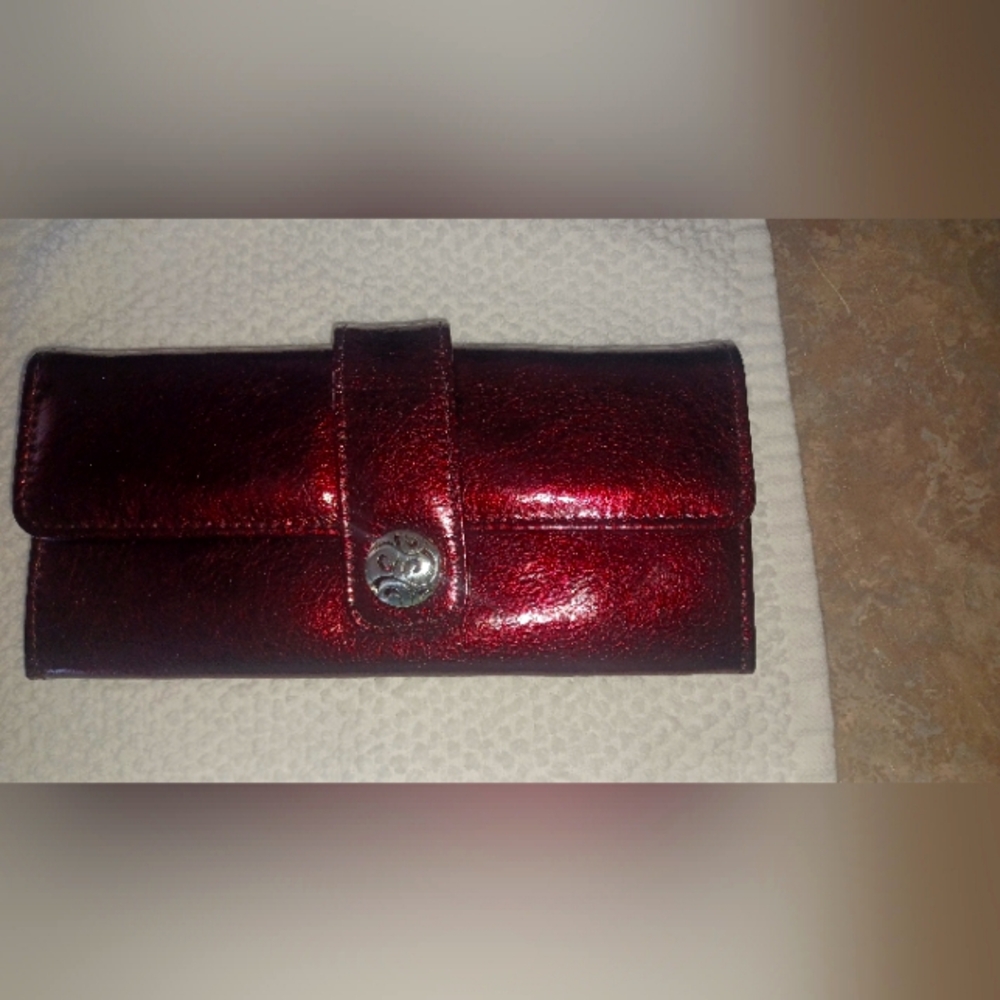 Brighton Burgundy Wallet Sleek Metallic Finish